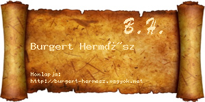 Burgert Hermész névjegykártya